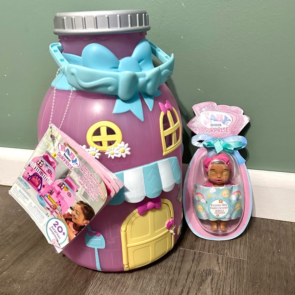 BABY born Surprise Pink Bottle House Playset with Exclusive Doll 20+ Suprises